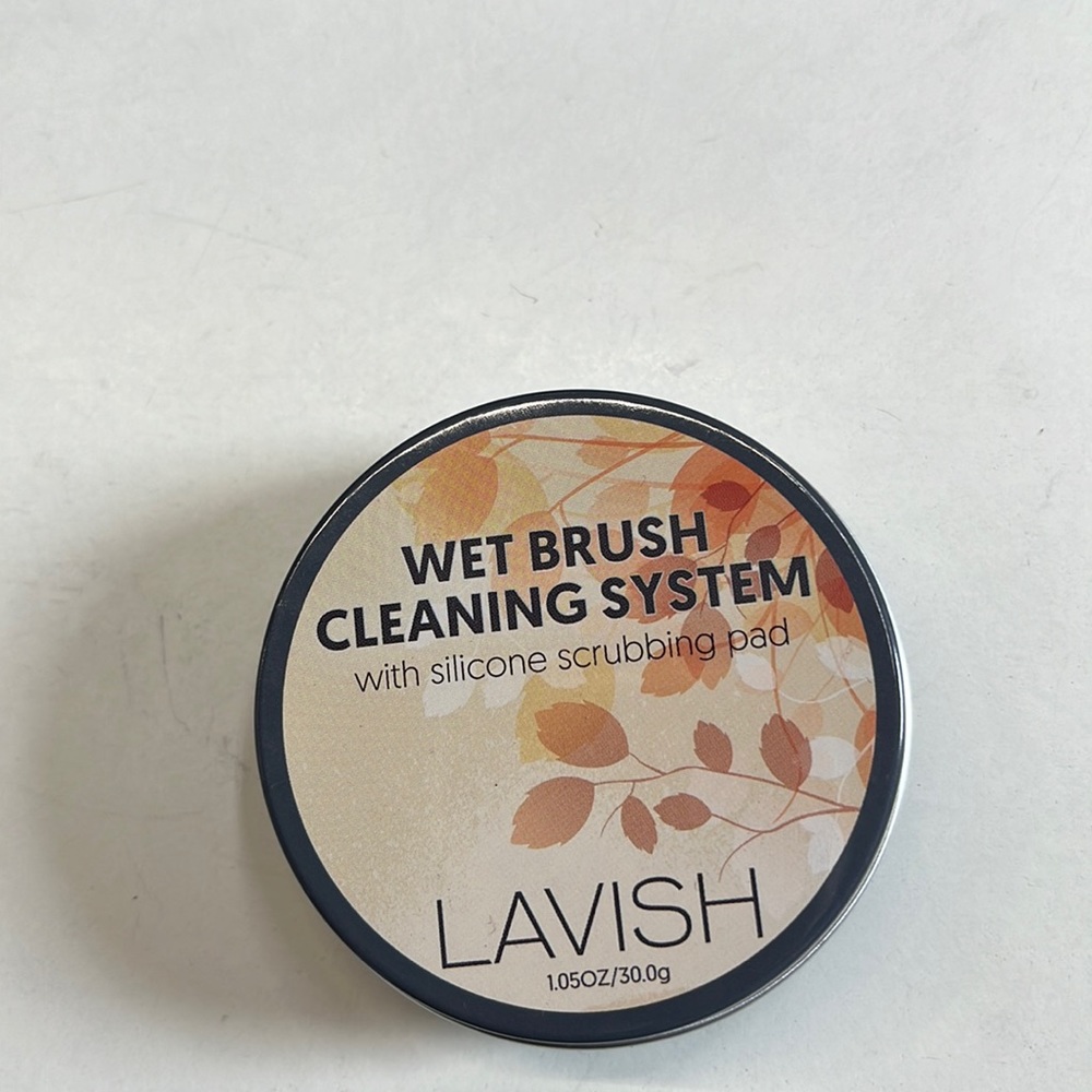 Wet brush cleaning system with silicone scrubbing pad